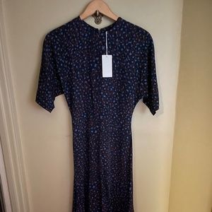BRAND NEW COS   Maxi Dress in Navy Blue Floral  Women's Size 4